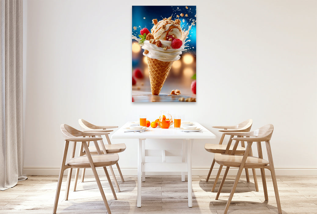 Premium Textil-Leinwand Hier dreht sich alles um Eis