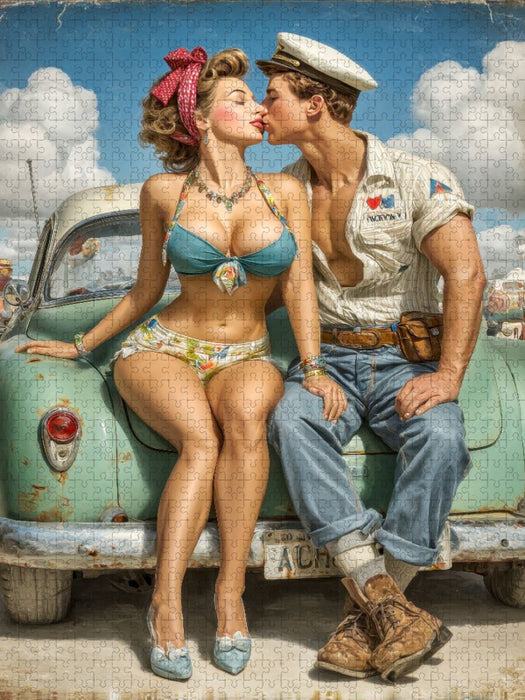 Da kann man nicht widerstehen - Küsschen - CALVENDO Foto-Puzzle'