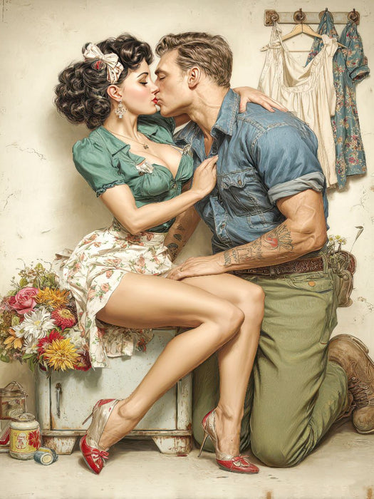 Oh lala, ein Küsschen im Flur - CALVENDO Foto-Puzzle'