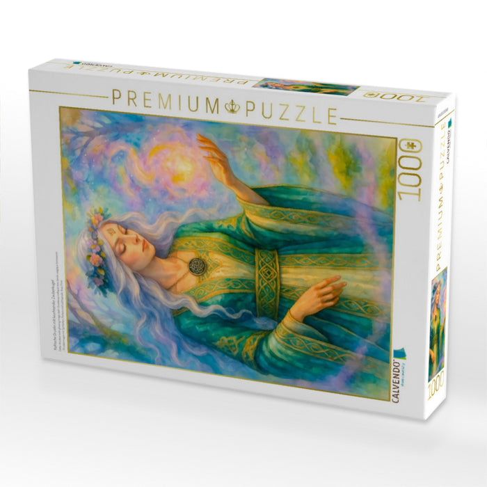Keltische Druidin mit leuchtender Zauberkugel - CALVENDO Foto-Puzzle'