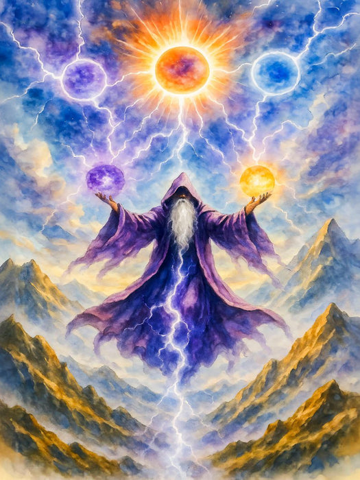 Keltischer Druide ruft kosmische Magiekräfte - CALVENDO Foto-Puzzle'