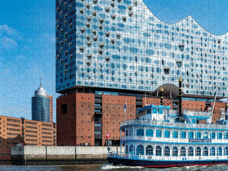 Mississippi Dampfer vor Elbphi - CALVENDO Foto-Puzzle'