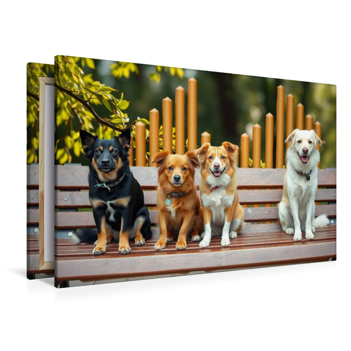 Premium Textil-Leinwand Rast auf der Bank