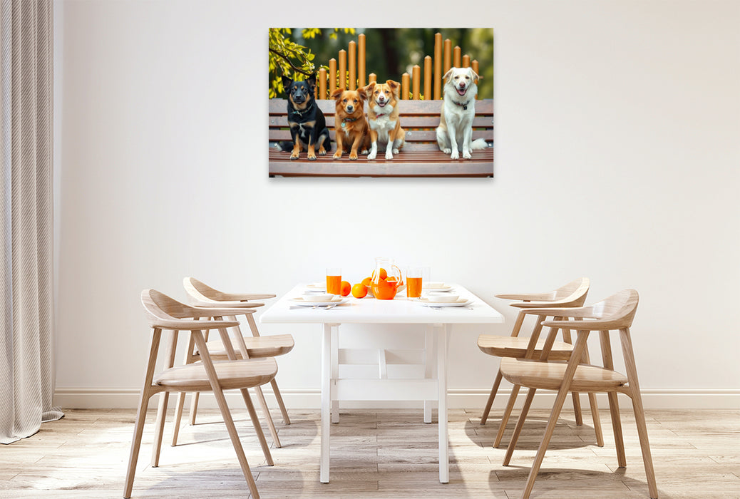 Premium Textil-Leinwand Rast auf der Bank