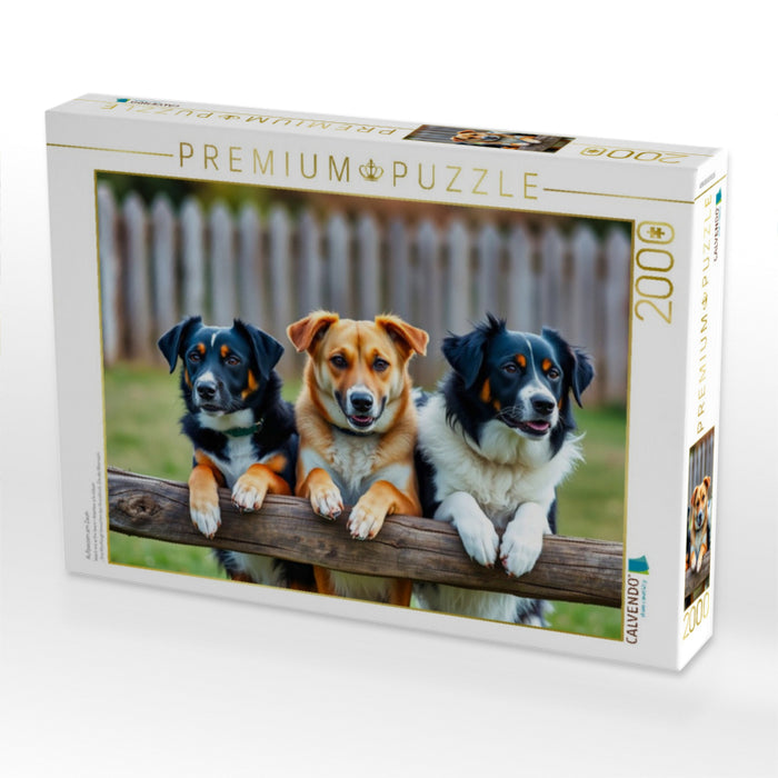 Aufpassen am Zaun - CALVENDO Foto-Puzzle'