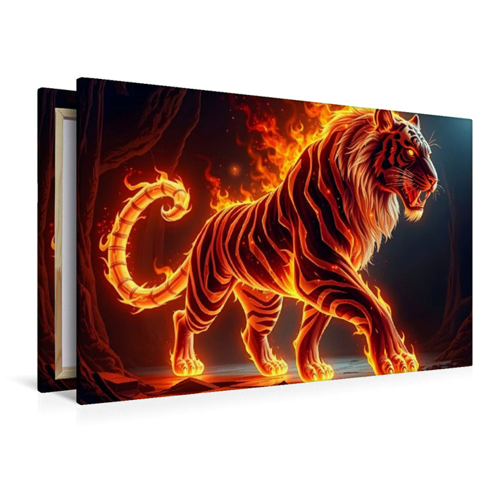 Premium Textil-Leinwand Feuer