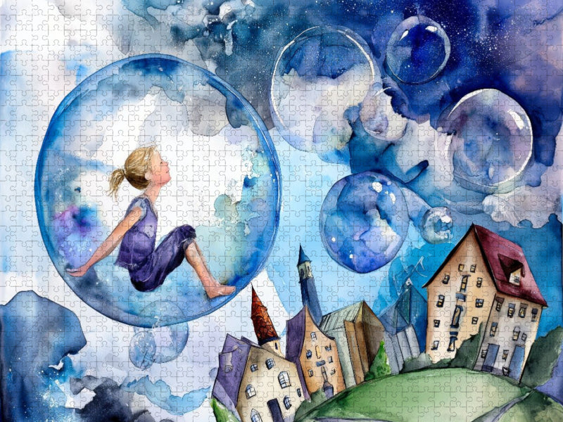 In einer Seifenblase die Welt erkunden - CALVENDO Foto-Puzzle'