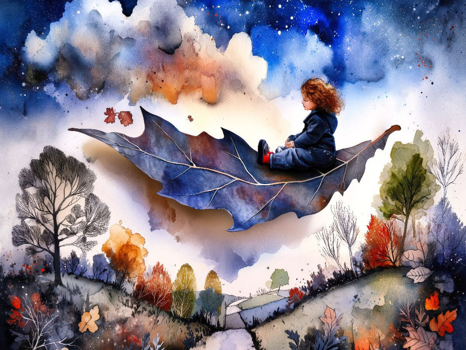 Auf einem Blatt durch die Luft segeln - CALVENDO Foto-Puzzle'