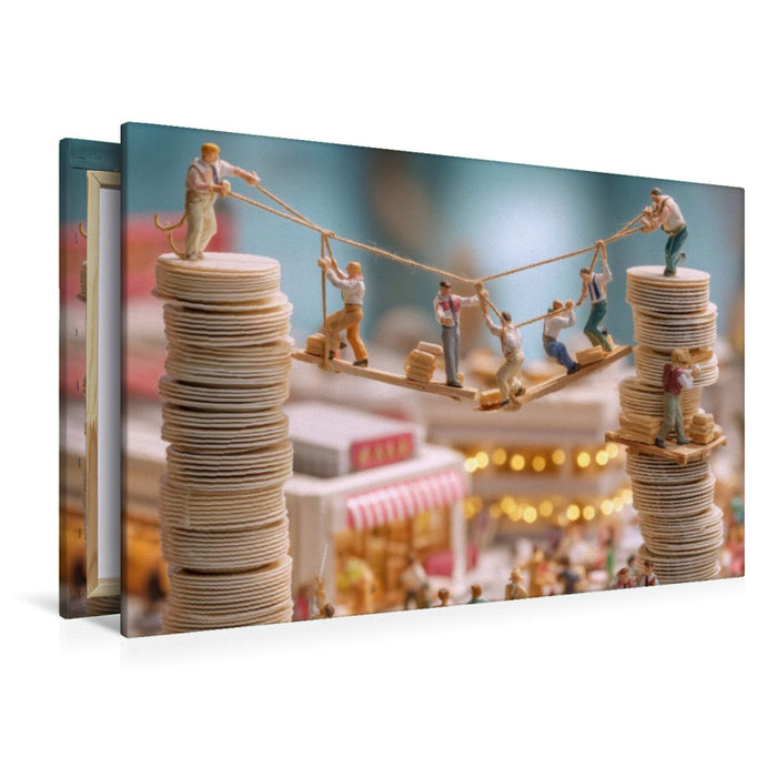 Premium Textil-Leinwand Über den Tellerrand schauen