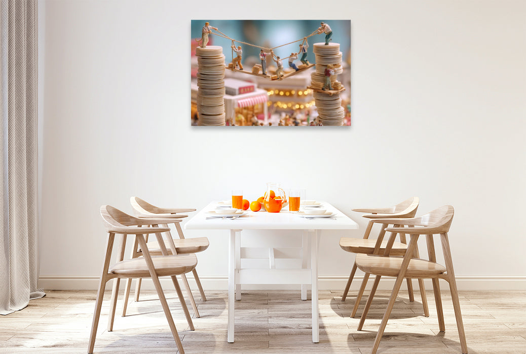 Premium Textil-Leinwand Über den Tellerrand schauen