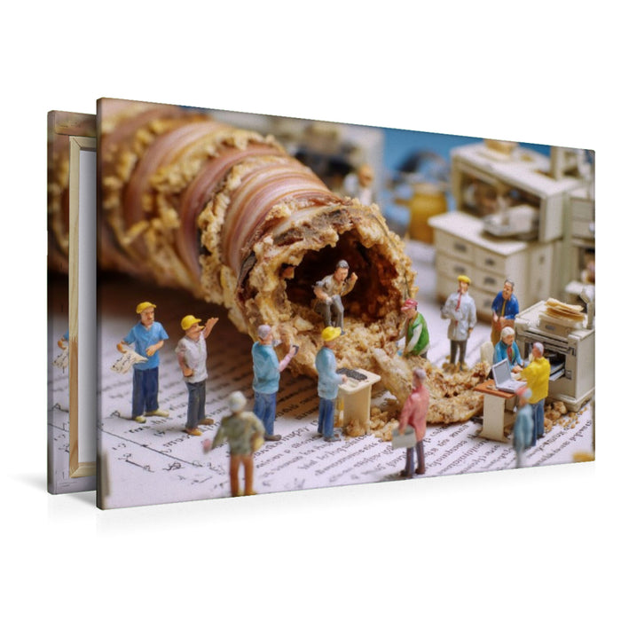 Premium Textil-Leinwand Da ist der Wurm drin!