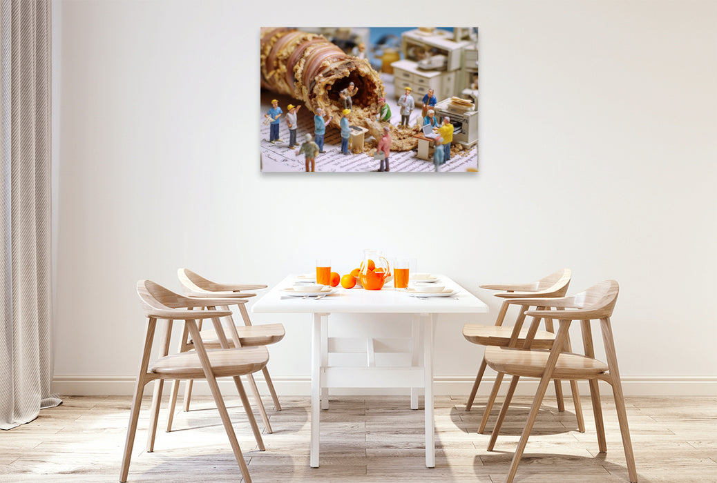 Premium Textil-Leinwand Da ist der Wurm drin!