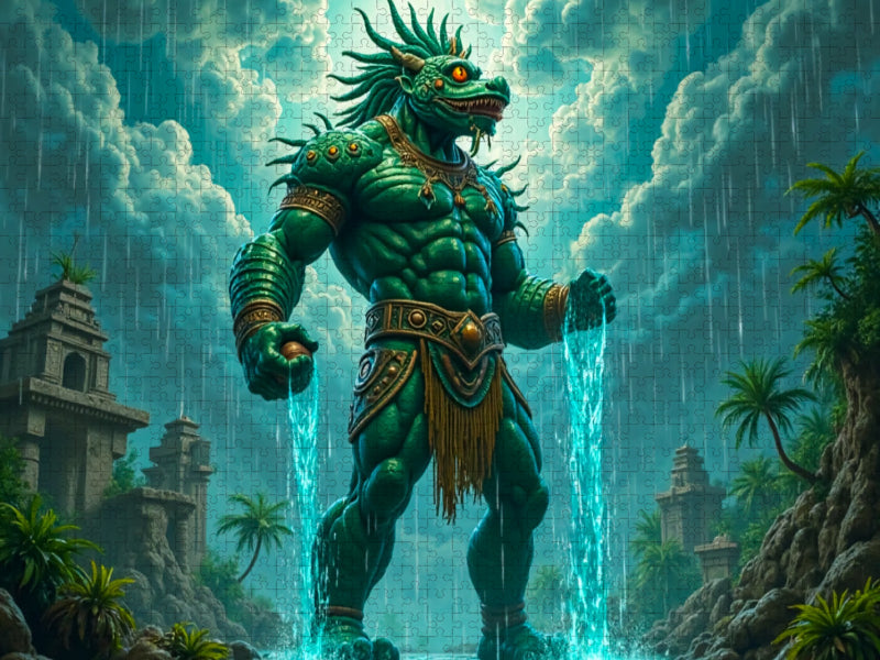 Tlaloc, der Gott des Regens, Donners und der Fruchtbarkeit - CALVENDO Foto-Puzzle'
