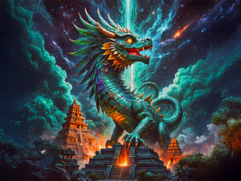 Quetzalcoatl, der gefiederte Schlangengott - CALVENDO Foto-Puzzle'
