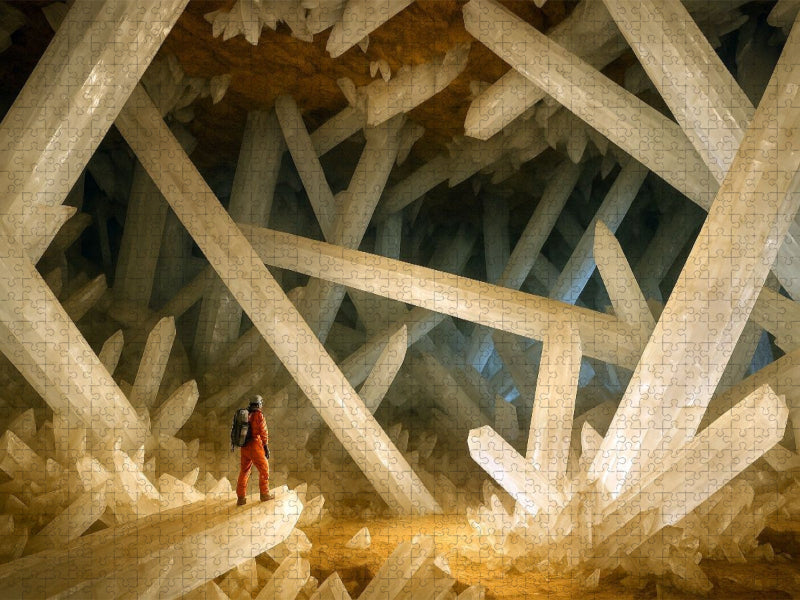 Kristallwelten in einer Tropfsteinhöhle - CALVENDO Foto-Puzzle'