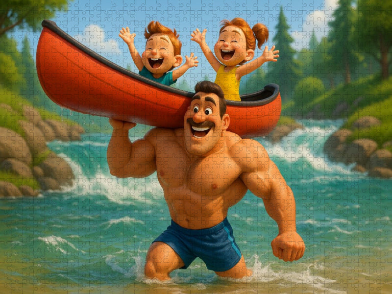 Das geht schneller und ungefährlicher - Bodybuilder Familienleben - CALVENDO Foto-Puzzle'