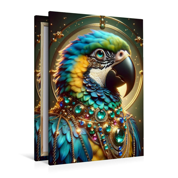 Premium Textil-Leinwand Magie des Papageis