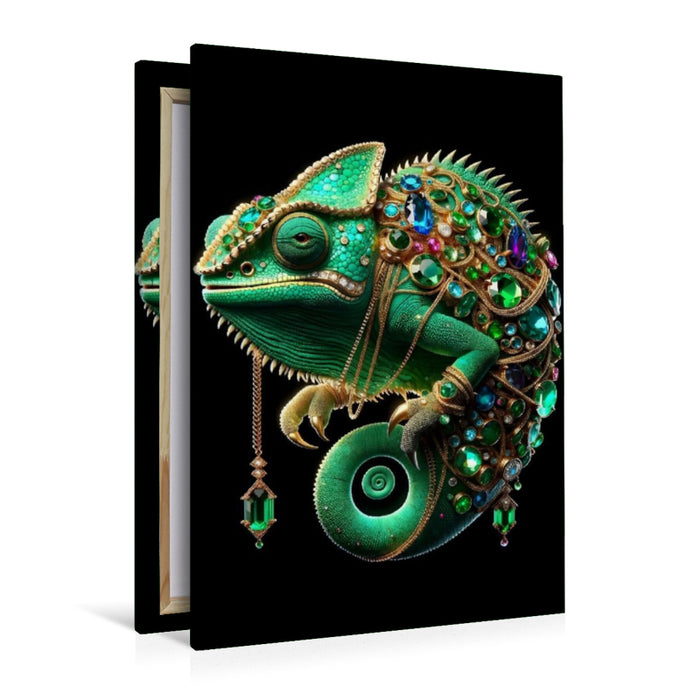 Premium Textil-Leinwand Magie des Chamäleon