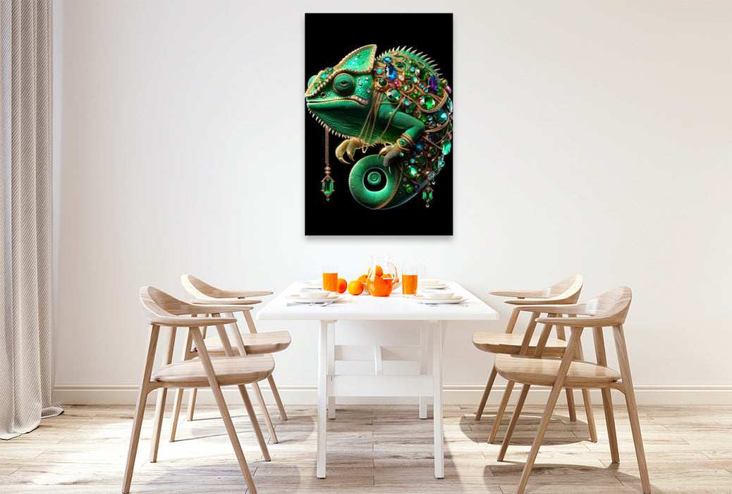 Premium Textil-Leinwand Magie des Chamäleon