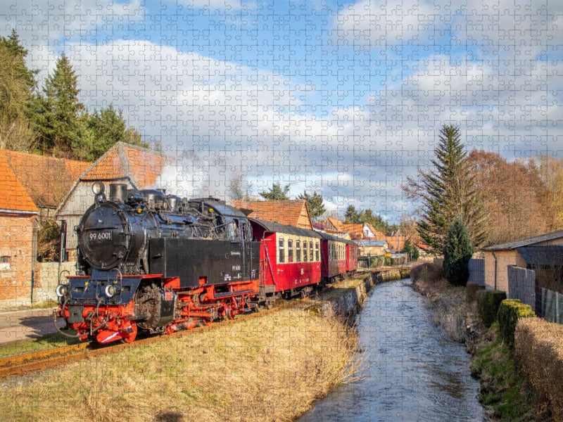 99 6001 der Selketalbahn in Straßberg - CALVENDO Foto-Puzzle'