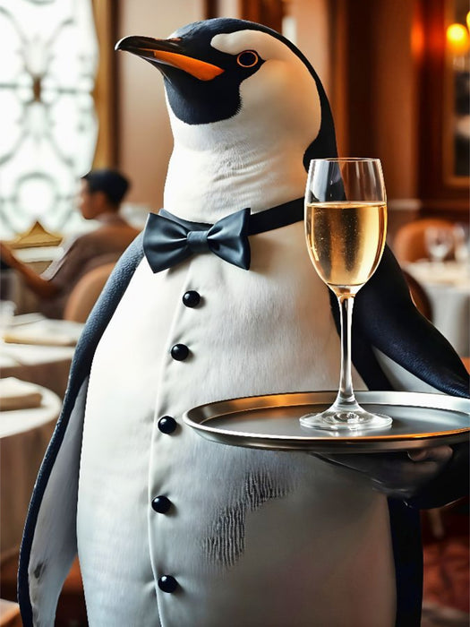 Pinguin serviert stilvoll - CALVENDO Foto-Puzzle'