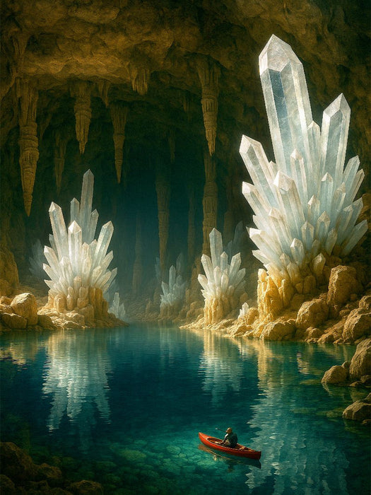 Kristallwelten in einer riesigen Höhle - CALVENDO Foto-Puzzle'