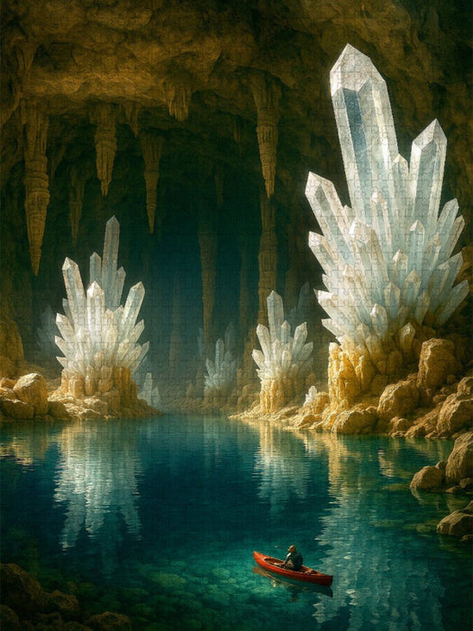 Kristallwelten in einer riesigen Höhle - CALVENDO Foto-Puzzle'