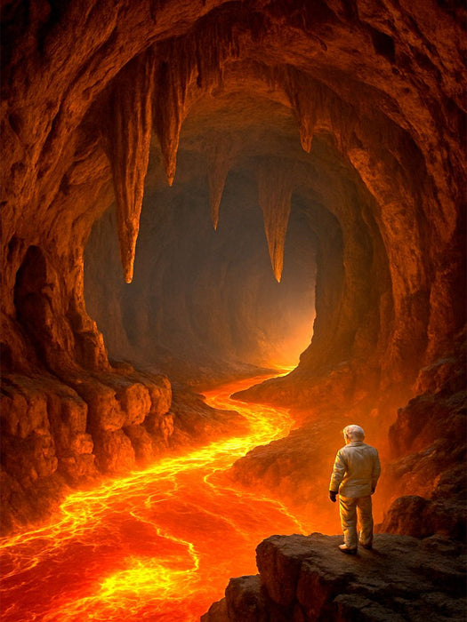 Lavaströme in einer Höhle - CALVENDO Foto-Puzzle'