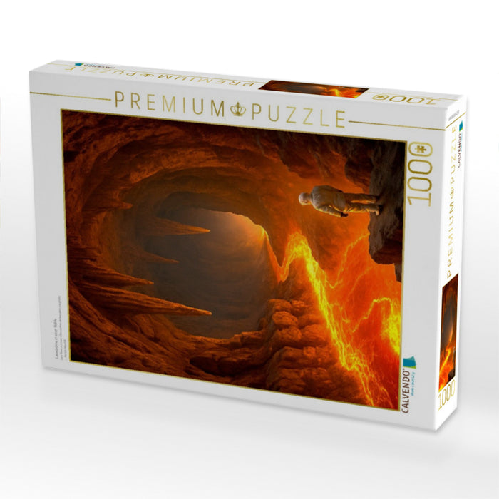 Lavaströme in einer Höhle - CALVENDO Foto-Puzzle'