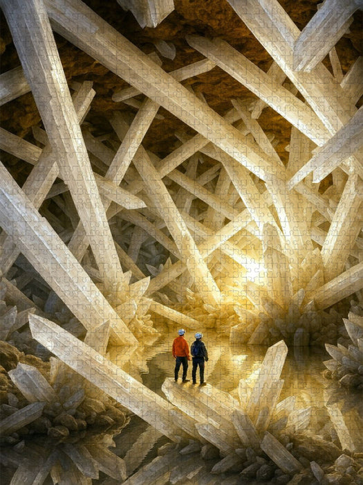 Selenitzauber - riesige Höhle mit Kristallen - CALVENDO Foto-Puzzle'