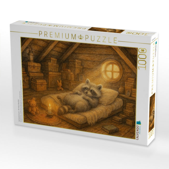 Dachbodenträumer – Der kleine Waschbär - CALVENDO Foto-Puzzle'