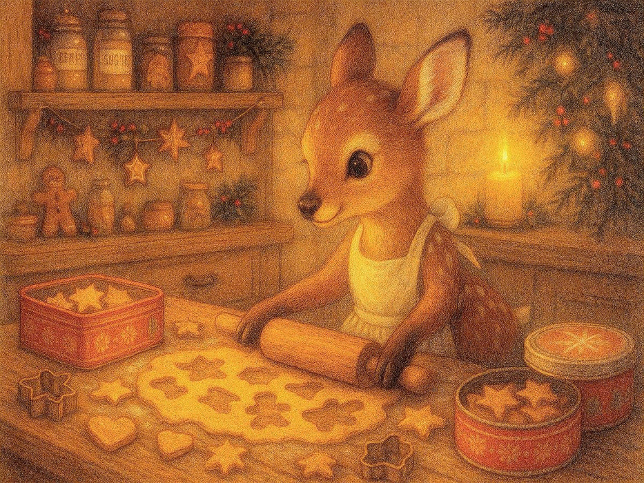 Rehlein backt Weihnachtszauber - CALVENDO Foto-Puzzle'