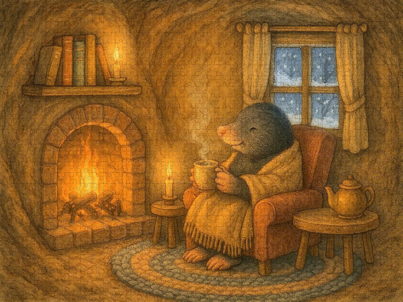 Kaminzauber mit Maulwurfsmoment - CALVENDO Foto-Puzzle'