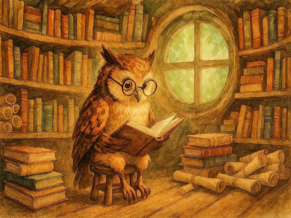 Eulenzauber in der Baumhausbibliothek - CALVENDO Foto-Puzzle'