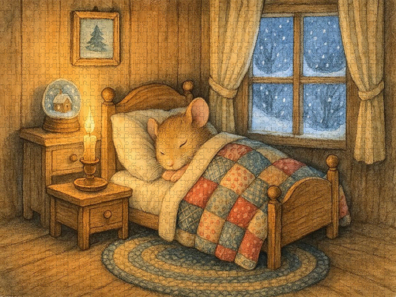 Winternachtstraum der kleinen Maus - CALVENDO Foto-Puzzle'