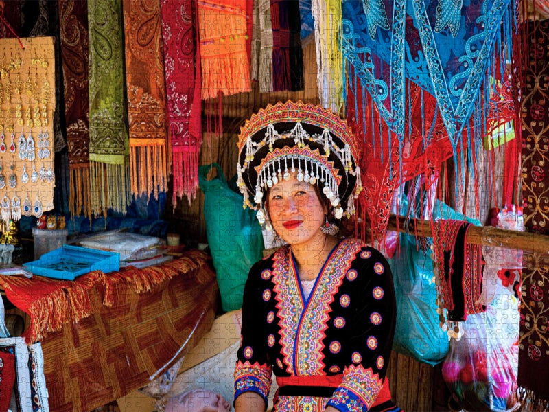 Flower Hmong Frau - CALVENDO Foto-Puzzle'