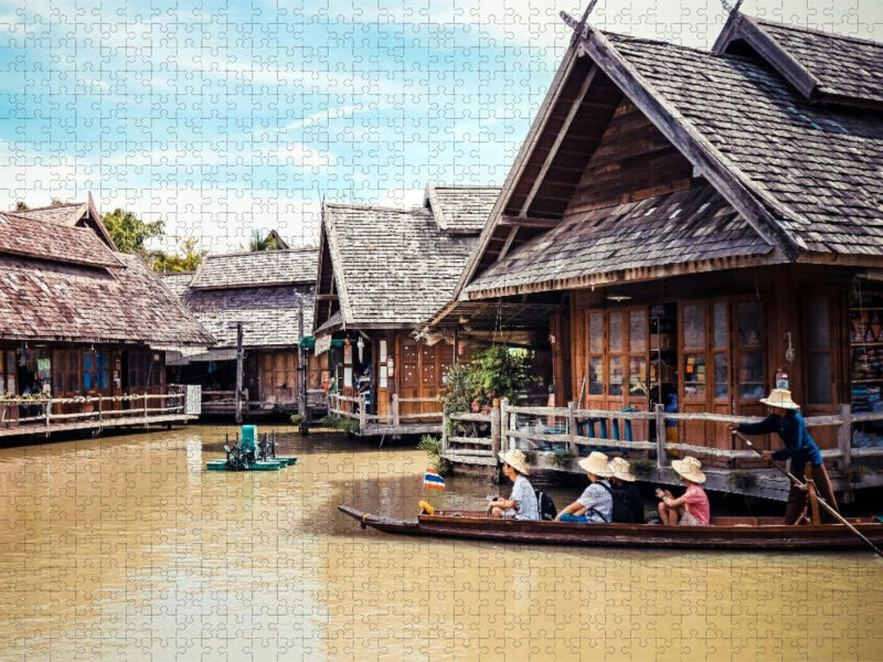 Floating Markets in Ayutthaya - CALVENDO Foto-Puzzle'