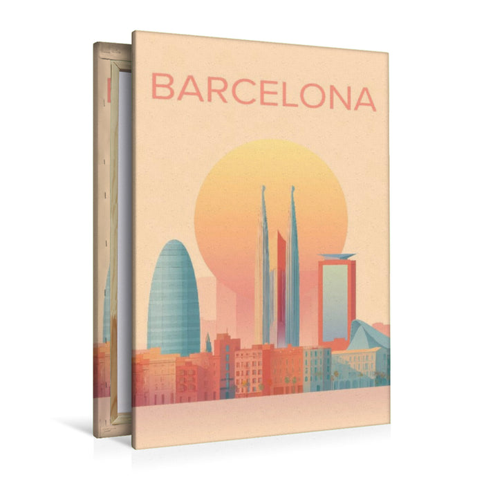 Premium Textil-Leinwand Barcelona