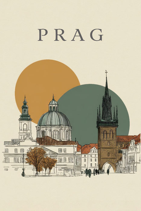 Premium Textil-Leinwand Prag