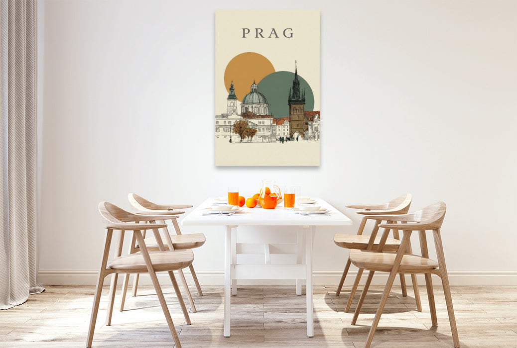 Premium Textil-Leinwand Prag