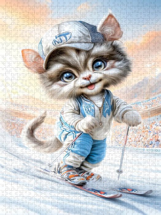 Skisport - Glücksgefühle im Schnee - CALVENDO Foto-Puzzle'