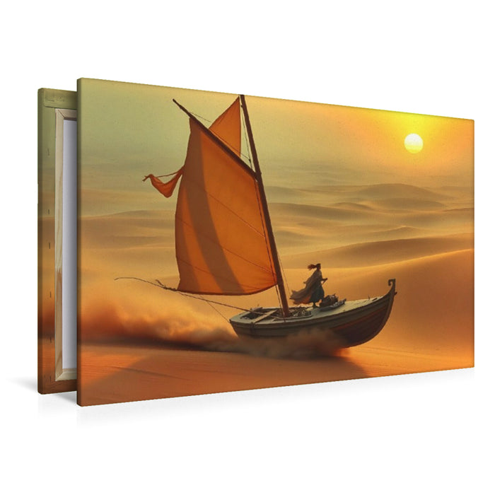 Premium Textil-Leinwand Segel über der Wüste
