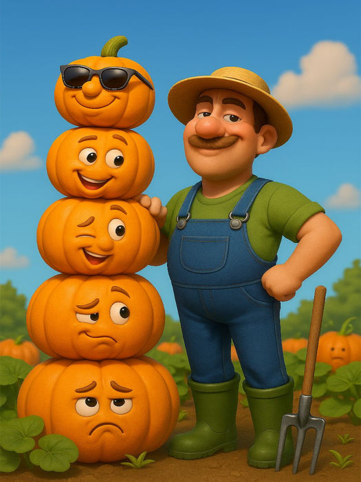 Kürbisstolz - Gärtner mit Kürbis - CALVENDO Foto-Puzzle'