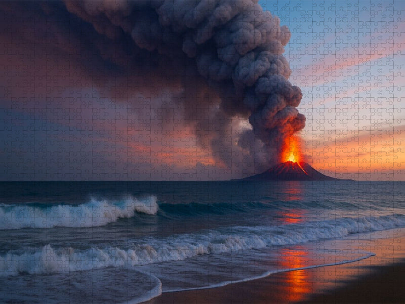 Inselvulkan im Meer - CALVENDO Foto-Puzzle'