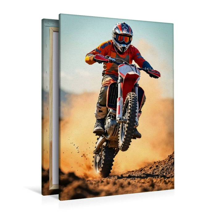 Premium Textil-Leinwand Wheelie Power – Motocross pur