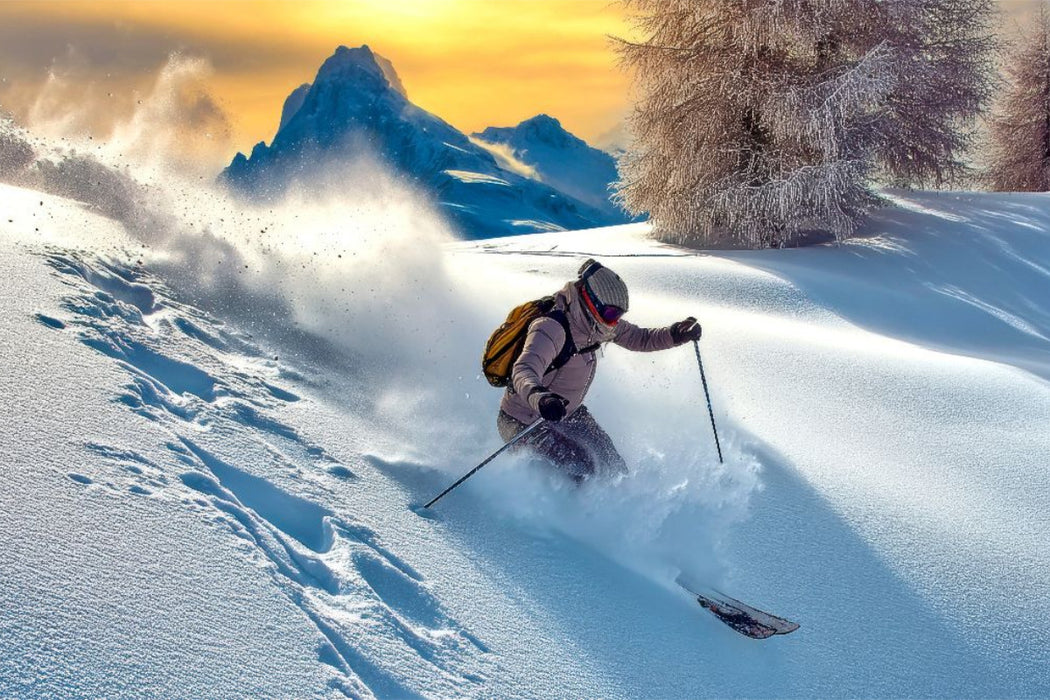 Premium Textil-Leinwand Die Winterwelt erleben