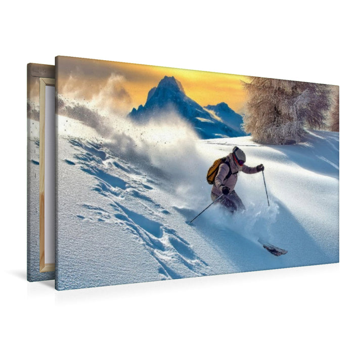 Premium Textil-Leinwand Die Winterwelt erleben