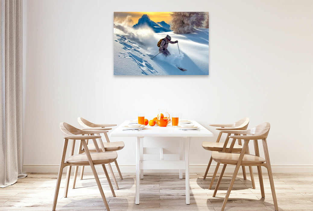 Premium Textil-Leinwand Die Winterwelt erleben