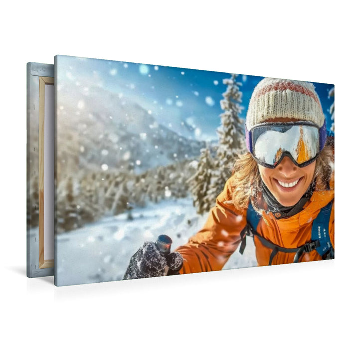 Premium Textil-Leinwand Mein Winterparadies