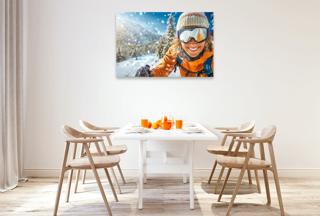 Premium Textil-Leinwand Mein Winterparadies